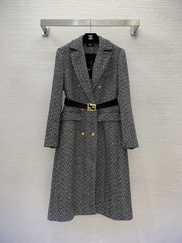 n級品 おすすめ フェンディ プリントウール/シルク コート fed51149