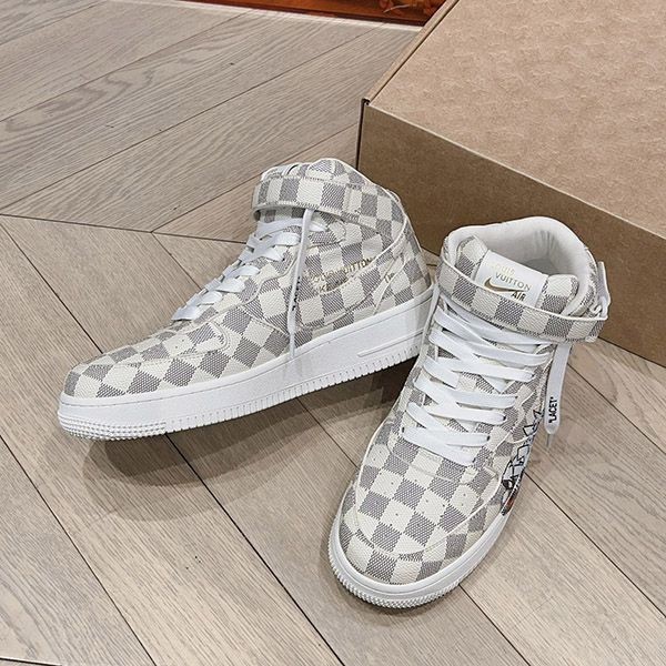 超希少!ヴィトン x ナイキ Air Force 1 偽物 Mid By Virgil Abloh ホワイト naq67249