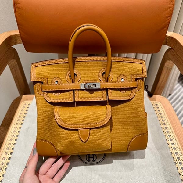 エルメス バーキン 偽物 カーゴ 25cm トワルゴエラン×スイフト erm70513