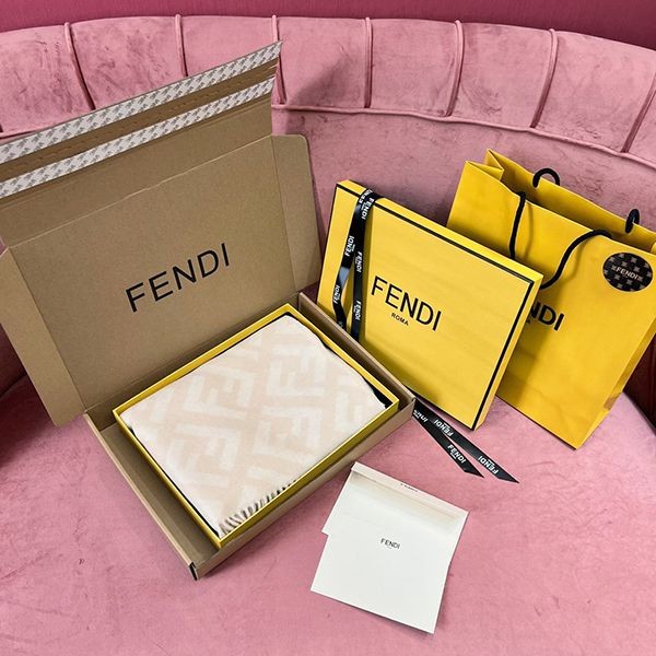 フェンディ FFマフラー ロング カシミア フリンジ FFジャカード fer87289