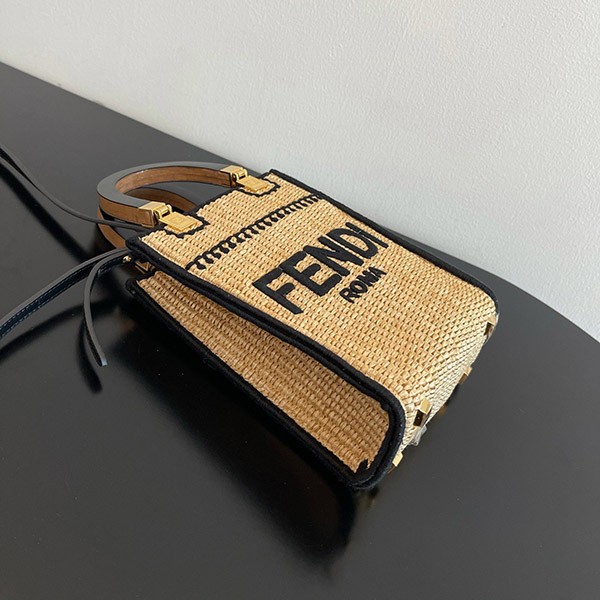 すぐ届 フェンディ 偽物 サンシャインミニショッパーバッグ(ストロー素材) fea24479