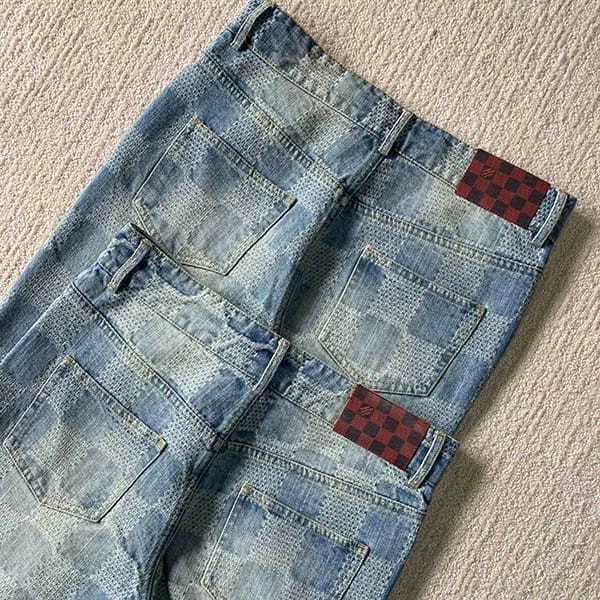 超希少!ルイヴィトン パロディ ダミエデニムシックジャケット パンツ 上下 セット 1AFHU4