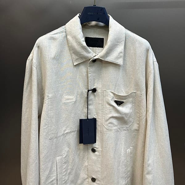 希少プラダ シャンブレーブルゾン レプリカ シャツ puy37626