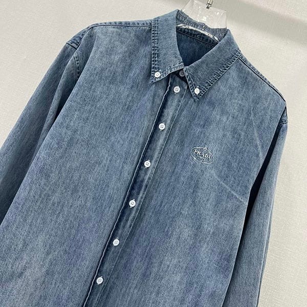 プラダ パチモン オーバーサイズ オーガニックデニム シャツ pud95019