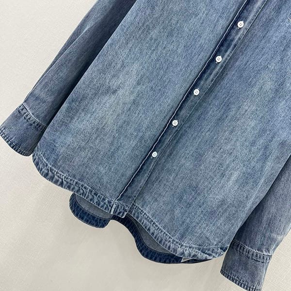 プラダ パチモン オーバーサイズ オーガニックデニム シャツ pud95019