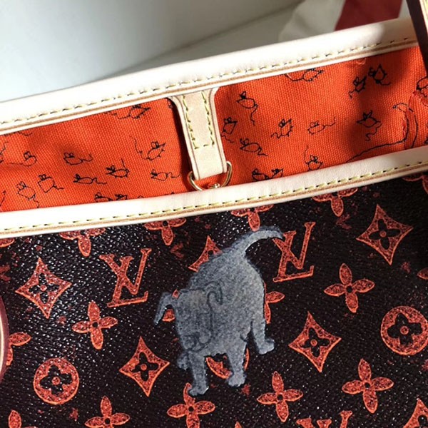 ★人気!限定 ルイヴィトン 猫&犬 キャットグラム ネヴァーフル 偽物MM トートバッグ M44441
