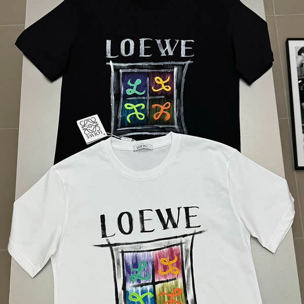 ロエベ コットンワイドTシャツ 偽物 log30726