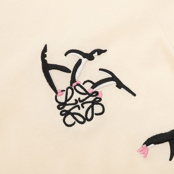 超希少!ロエベ コピー ロゴ刺繍コットンジャージーTシャツ アナグラム log91347