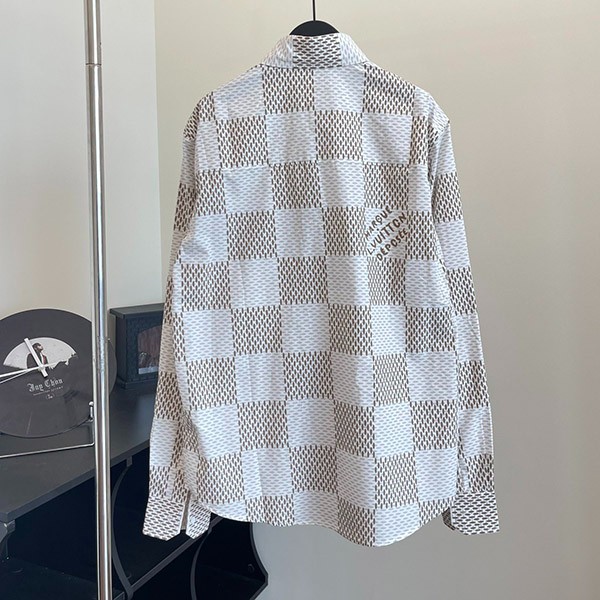ルイヴィトン ダミエ シャツ コピー 長袖 ロゴ コットン 1AFJD9