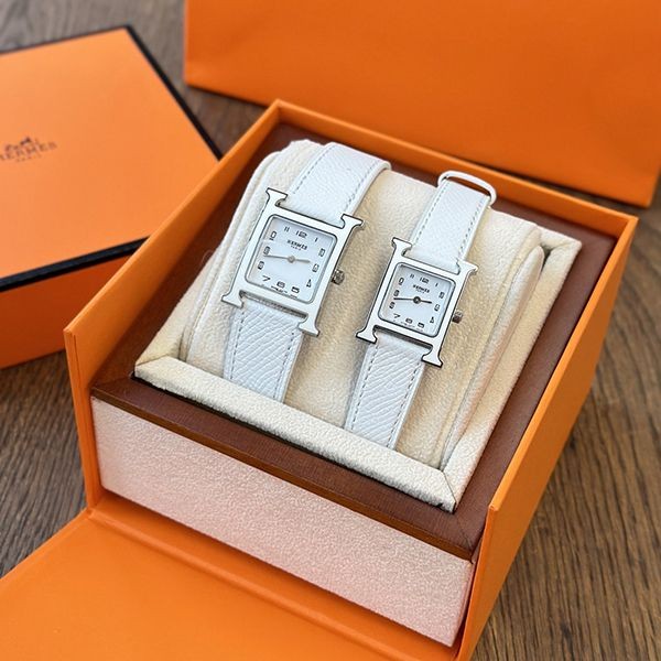 大人気!【エルメス 】アワーH ウォッチコピー スモールモデル 21mm/25 mm ホワイト err76158