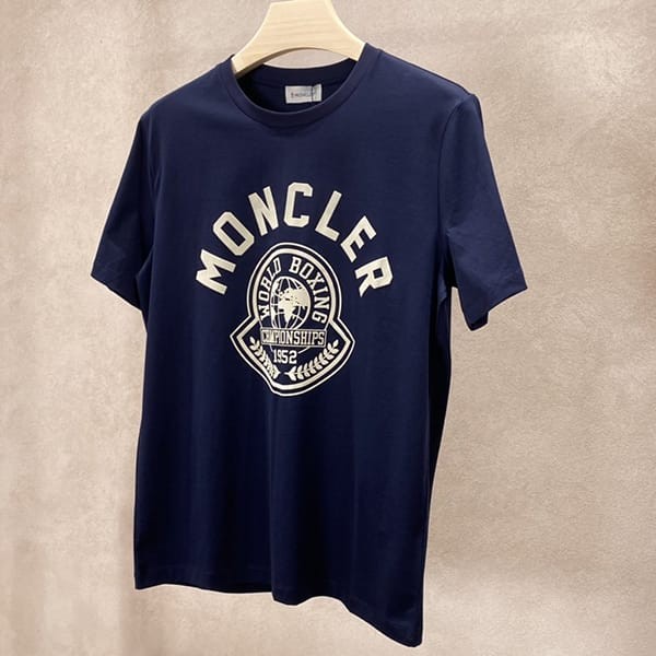 おすすめモンクレール フェイク フロッキープリント ロゴ Tシャツ moa03828