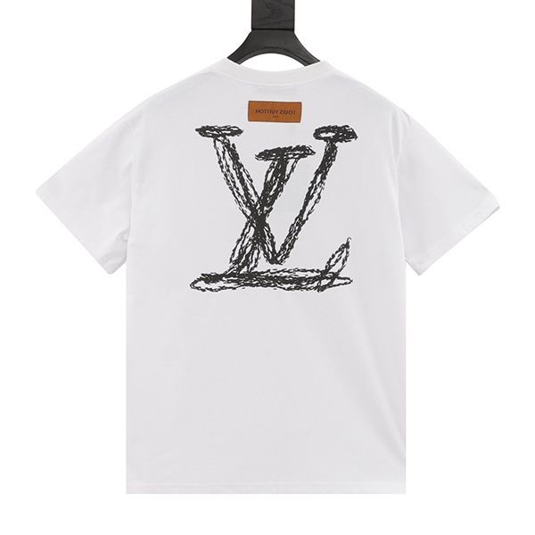 ルイヴィトン ロゴスケッチ風フォント Tシャツ vua48377