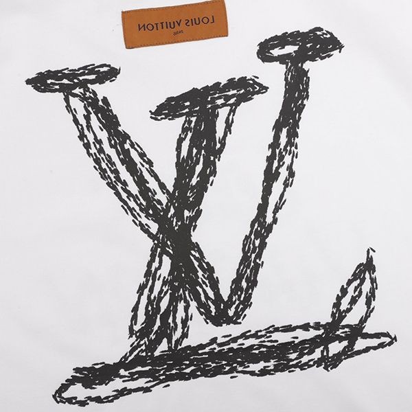 ルイヴィトン ロゴスケッチ風フォント Tシャツ vua48377