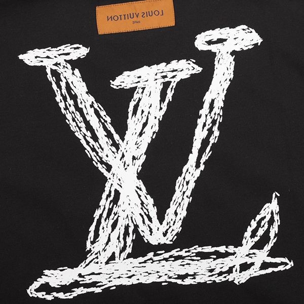 激安価格!ルイヴィトン ロゴスケッチ風フォント Tシャツ コピー vuz41815
