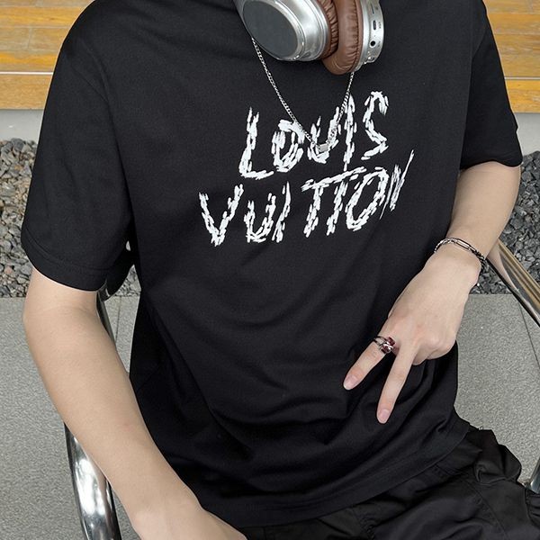 激安価格!ルイヴィトン ロゴスケッチ風フォント Tシャツ コピー vuz41815