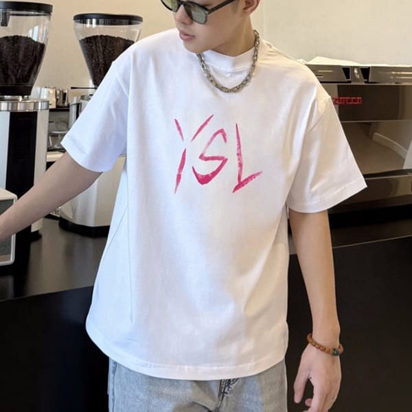 お洒落サンローランシグネチャーロゴ Tシャツ パロディ Sax16915