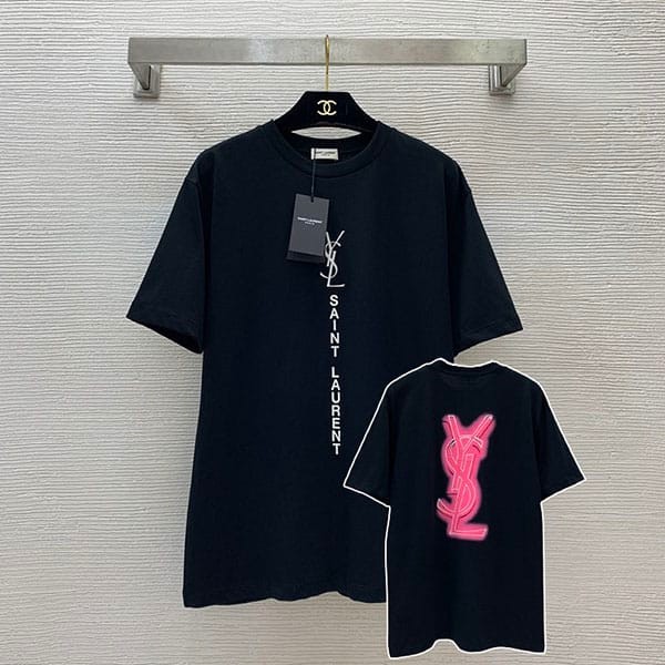 高品質サンローラン シグネチャーロゴ Tシャツ パチモン Sah30503