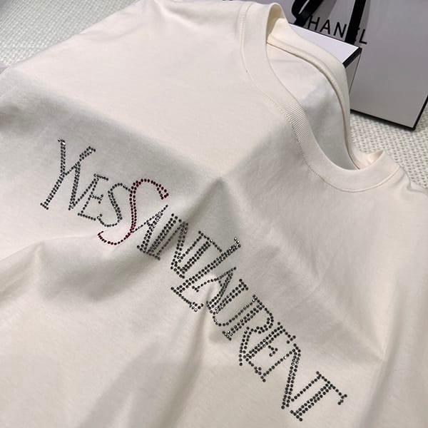 送料込サンローラン レプリカ シグネチャーロゴ Tシャツ 2色 Sap93811