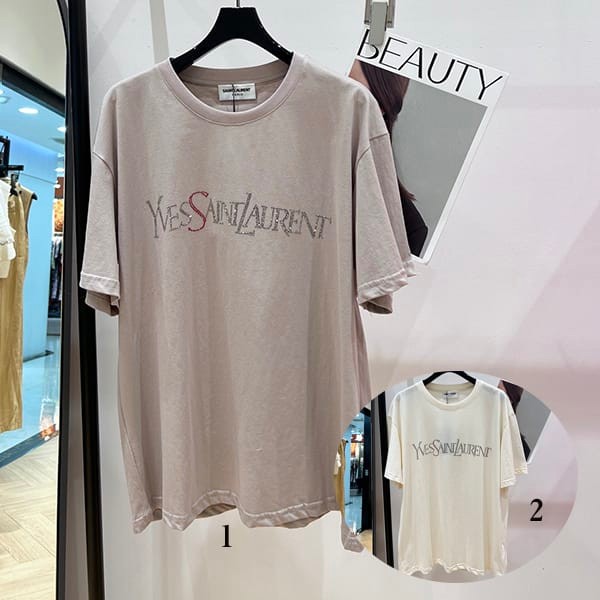 送料込サンローラン レプリカ シグネチャーロゴ Tシャツ 2色 Sap93811
