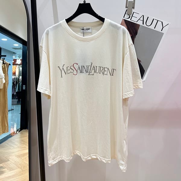 送料込サンローラン レプリカ シグネチャーロゴ Tシャツ 2色 Sap93811
