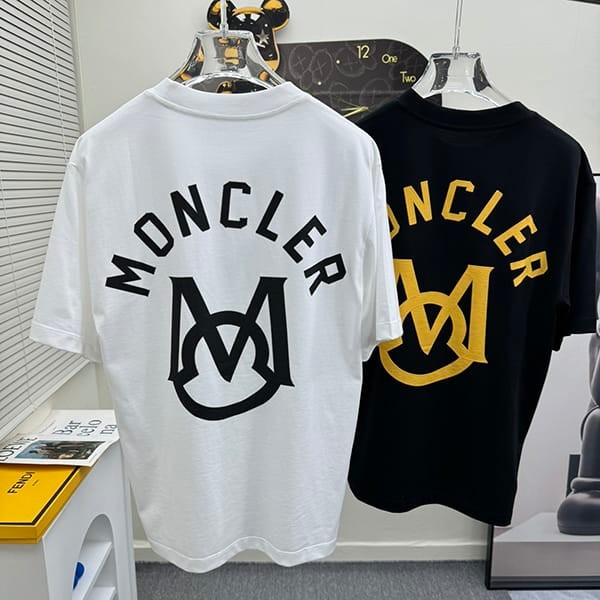 モンクレール n級品 ロゴ コットン クルーネック Tシャツ 2色 moe09582