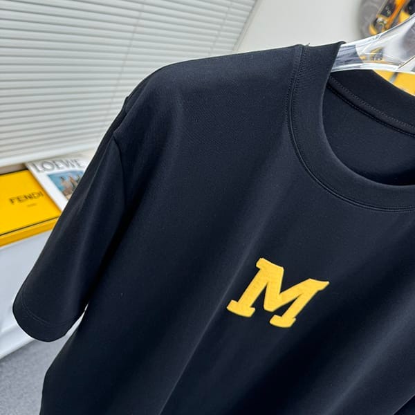 モンクレール n級品 ロゴ コットン クルーネック Tシャツ 2色 moe09582