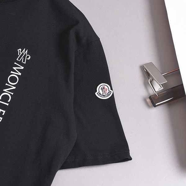 モンクレール レプリカ コットン 半袖 Tシャツ ブラック mow51883