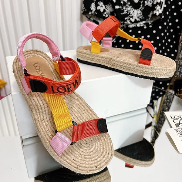 おすすめロエベ n級品 ストラップエスパドリーユサンダル 3色 lot43706