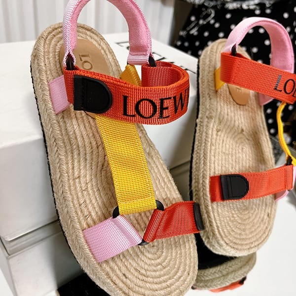 おすすめロエベ n級品 ストラップエスパドリーユサンダル 3色 lot43706