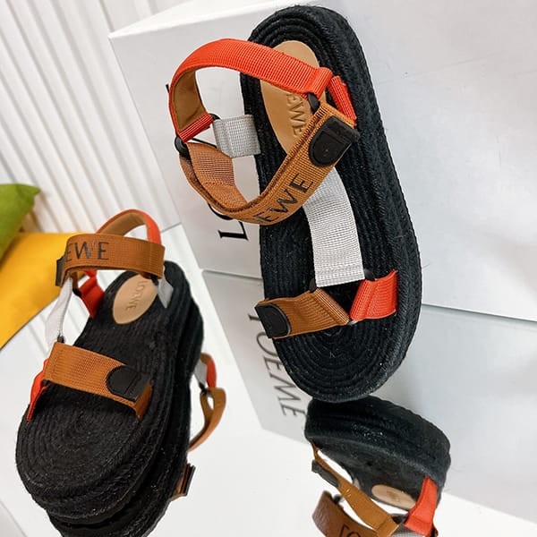 おすすめロエベ n級品 ストラップエスパドリーユサンダル 3色 lot43706