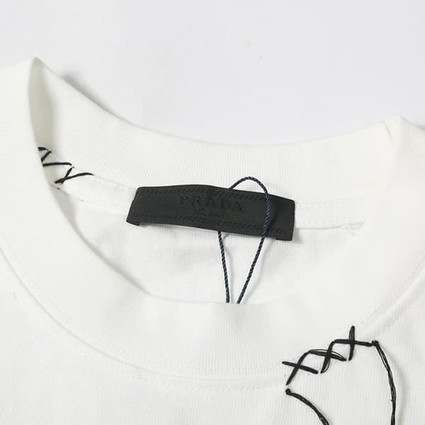★安心プラダ ロゴ コットン Tシャツ 半袖 スーパーコピー puh37671