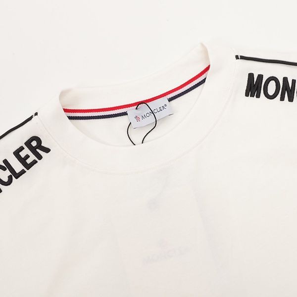 注目度抜群!モンクレール コピー胸に刺繍ロゴ Tシャツ&ホワイト mox38672