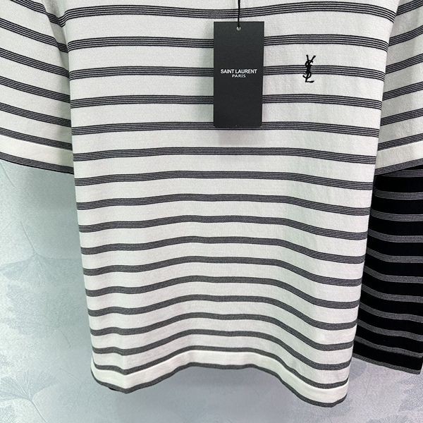 サンローラン ボーダーTシャツ 偽物 半袖 クルーネック Sao54951
