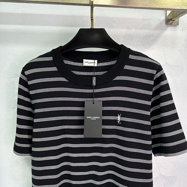 サンローラン ボーダーTシャツ 偽物 半袖 クルーネック Sao54951