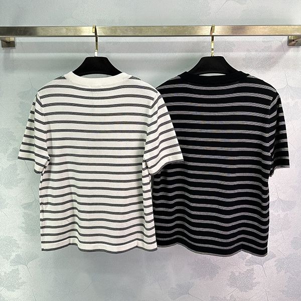 サンローラン ボーダーTシャツ 偽物 半袖 クルーネック Sao54951