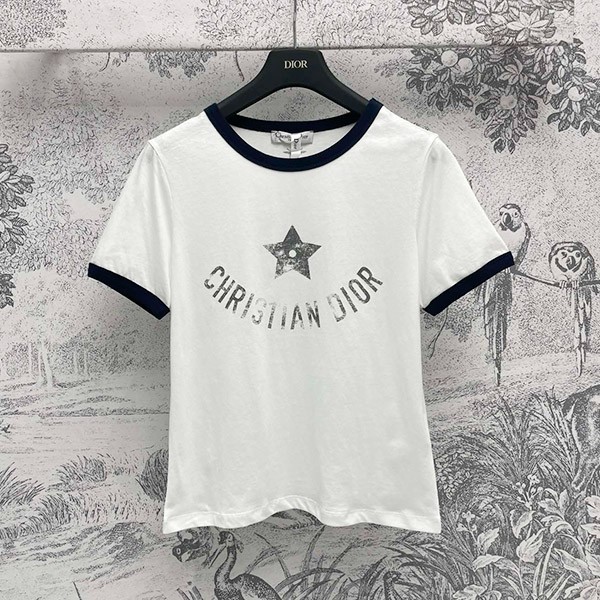 【ディオール】ディオリビエラ Tシャツ 偽物 コットンジャージー (ホワイト) 443T27A