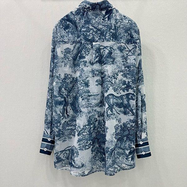ディオール Toile de Jouy 偽物 モチーフ ロングブラウス deg96561