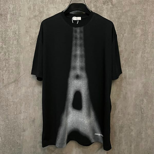 ディオール Eiffel Tower コットン リネン ジャージー Tシャツ 偽物 3色 def48513