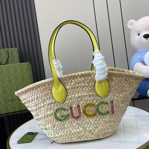 グッチ ロゴ ミニ ストロー トートバッグ 偽物 782381