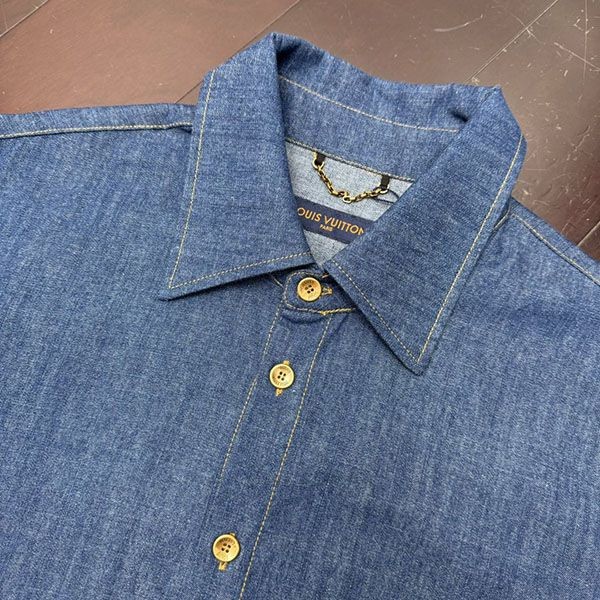 ルイヴィトン ロープ刺繍コットンシャンブレーシャツ vub46765
