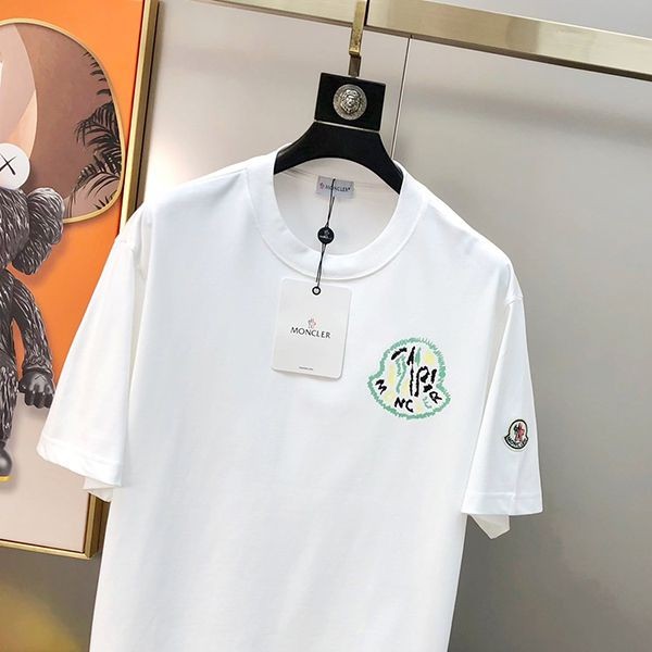 絶対欲しい!モンクレール 刺繍ロゴ Tシャツ 偽物 ★ブラック&ホワイト moe32910