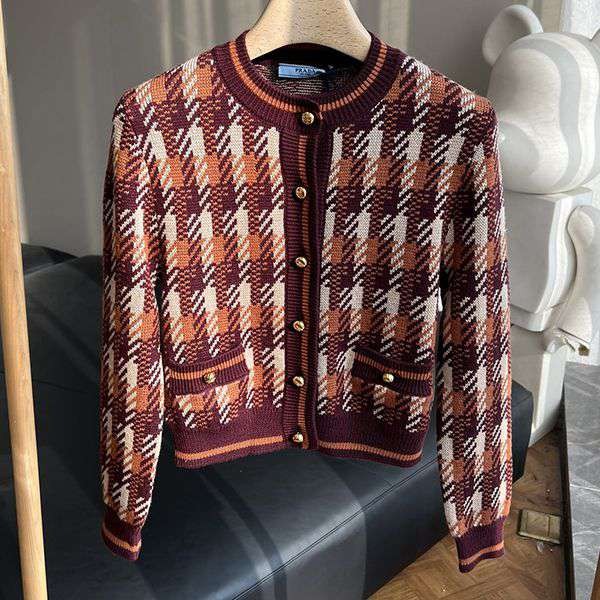 プラダ 偽物 Checked wool cardigan チェック カーディガン pus15061