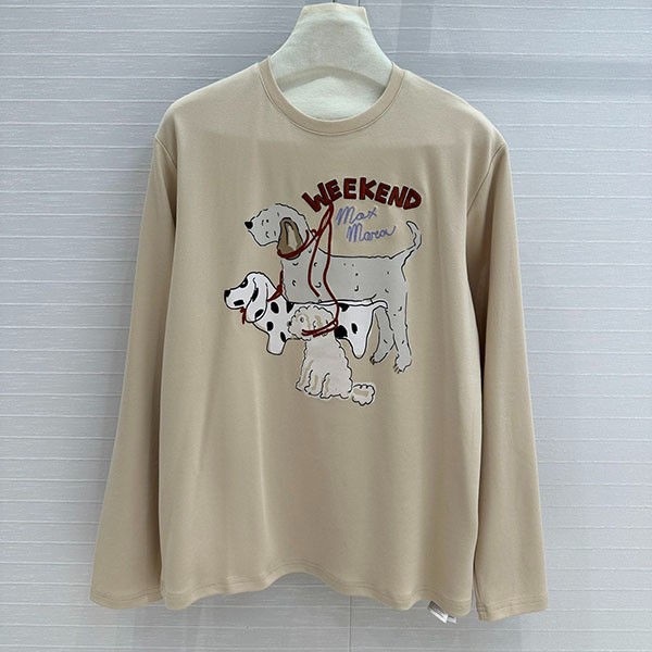 ウィークエンド マックスマーラ 偽物 クルーネック長袖Tシャツ mao87382