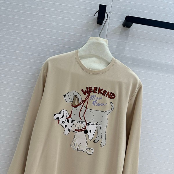 ウィークエンド マックスマーラ 偽物 クルーネック長袖Tシャツ mao87382