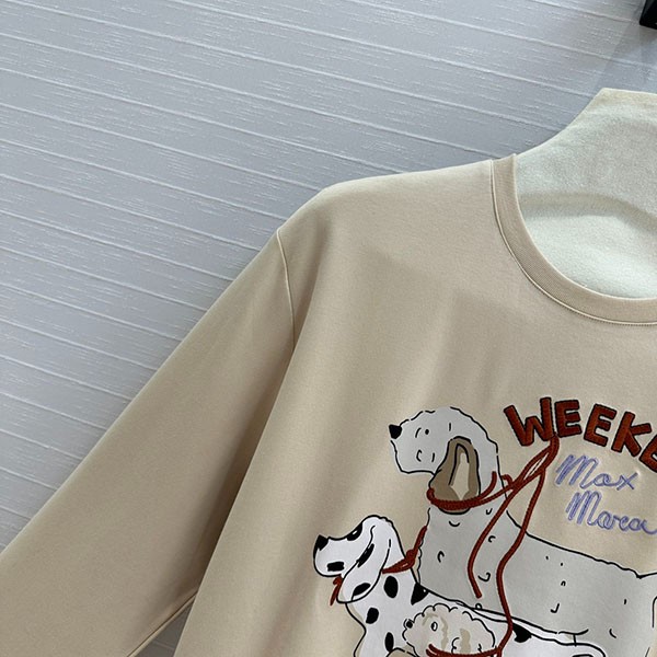 ウィークエンド マックスマーラ 偽物 クルーネック長袖Tシャツ mao87382