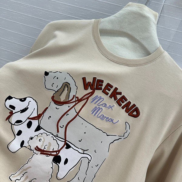 ウィークエンド マックスマーラ 偽物 クルーネック長袖Tシャツ mao87382