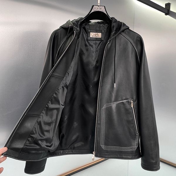 エルメス フーデッドジャケット コピーラムレザー erd01062