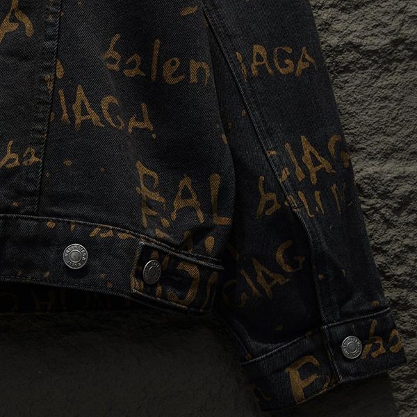 超希少!24FW バレンシアガ All-Overロゴ 偽物 デニムジャケット bax05565