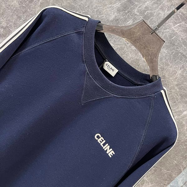 セリーヌ スウェットシャツ ストライプ ネイビー コピー商品 Cej77011