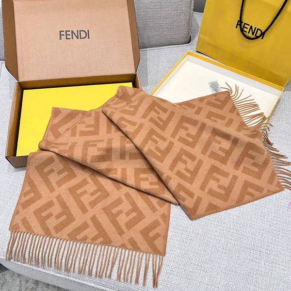 【使い勝手抜群】フェンディ FFモチーフ カシミヤ 偽物 ロングマフラー fej01448